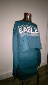 Philadelphia Eagles Blinged-Out 2-Piece Skirt Set – Upcycled & Hand-Embellished